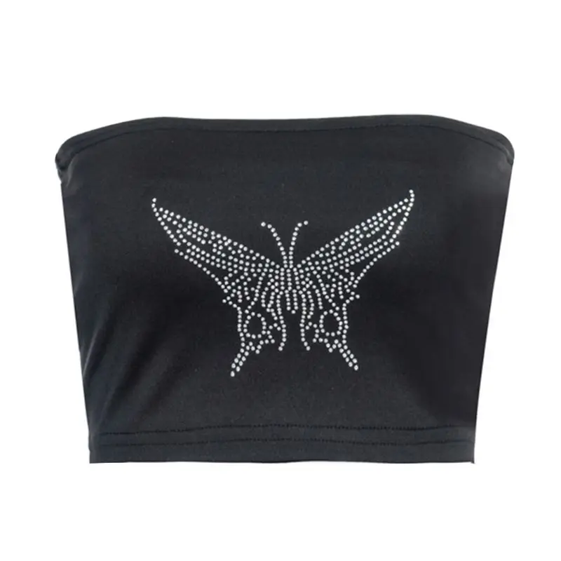Women Sexy Strapless Bandeau Bra Glitter Butterflies Hot Drilling Rhinestone Wrapped Chest Tube Top Bustier Clubwear
Women Sexy Strapless Bandeau Bra Glitter Butterflies Hot Drilling Rhinestone Wrapped Chest Tube Top Bustier Clubwear
