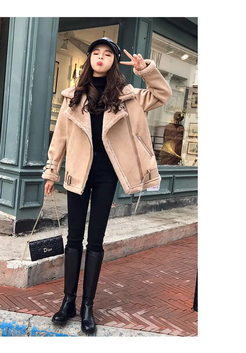 Plus Size Winter Coat Suede Leather Faux Fur Jacket Women Thicken Warm Zipper Motorcycle Woman Jacket Casual Overcoat
Plus Size Winter Coat Suede Leather Faux Fur Jacket Women Thicken Warm Zipper Motorcycle Woman Jacket Casual Overcoat