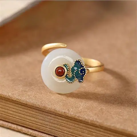 Hetian Jade Peace Buckle Eardrops Silver Plated White Jade Ring Cloisonne Auspicious Cloud Earrings Turquoise Court Accessories
Hetian Jade Peace Buckle Eardrops Silver Plated White Jade Ring Cloisonne Auspicious Cloud Earrings Turquoise Court Accessories
