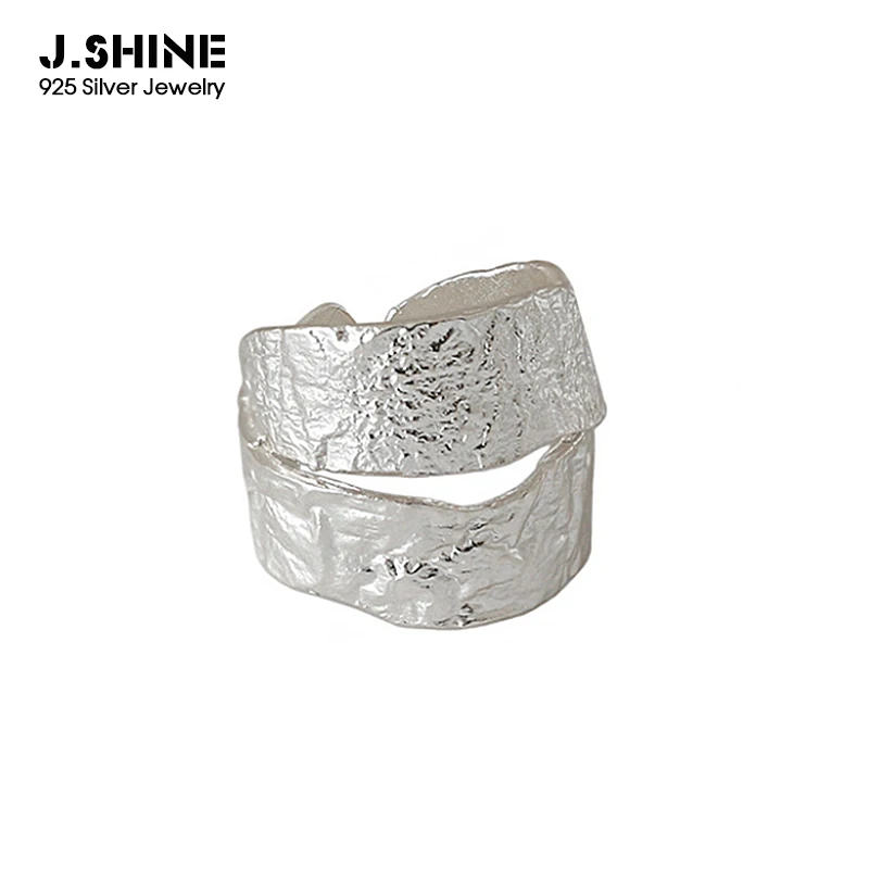JShine Korean Statement S925 Ring Wide Tin Foil Pattern Double Layer Opening Sterling Silver Finger Rings for Women Decoration
JShine Korean Statement S925 Ring Wide Tin Foil Pattern Double Layer Opening Sterling Silver Finger Rings for Women Decoration