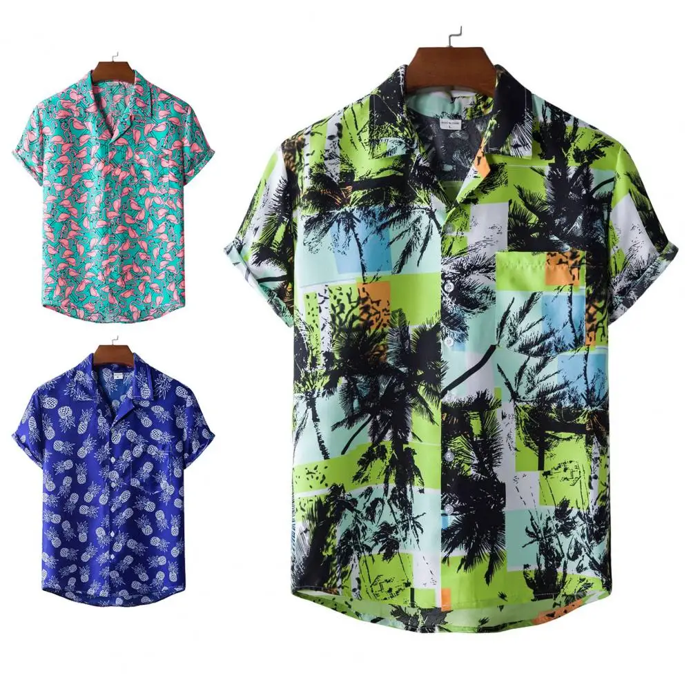 Summer Men Ethnic Style Print Short Sleeve Casual Turndown Collar Button Men T-shirt Hawaiian Loose Shirt for Beach Beachwear
Summer Men Ethnic Style Print Short Sleeve Casual Turndown Collar Button Men T-shirt Hawaiian Loose Shirt for Beach Beachwear