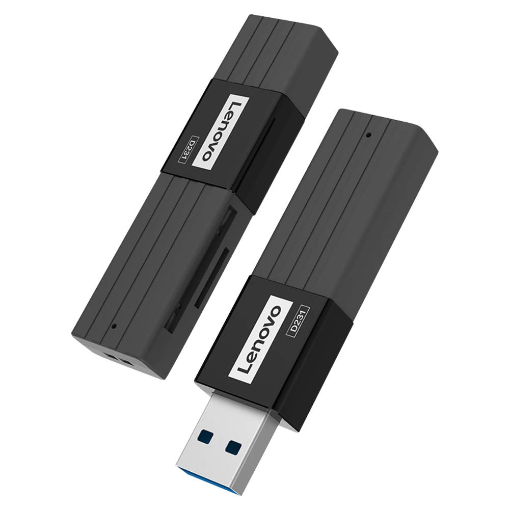 

Lenovo D231 USB3.0 High Speed 2-in-1 Multi-function Card Reader Supports TF/SD Memory Card Reading