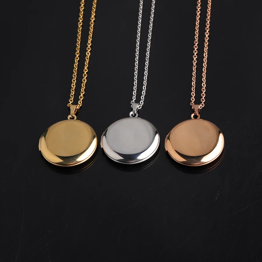 Fnixtar Mirror Polish Stainless Steel DIY Round Photo Picture Frame Locket Pendant Necklace 10pieces/lot | Украшения и аксессуары