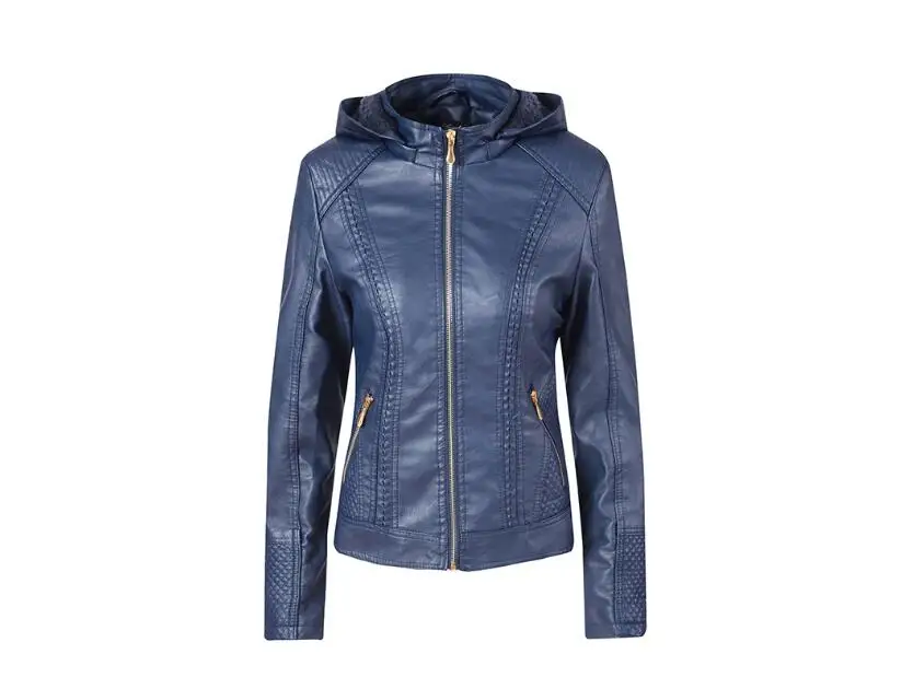 Autumn Winter Women Clothing Fashion Hooded Zipper Female PU Leather Jacket Slim Faux Leather Outerwear Top Short Flocking Coa
Autumn Winter Women Clothing Fashion Hooded Zipper Female PU Leather Jacket Slim Faux Leather Outerwear Top Short Flocking Coa