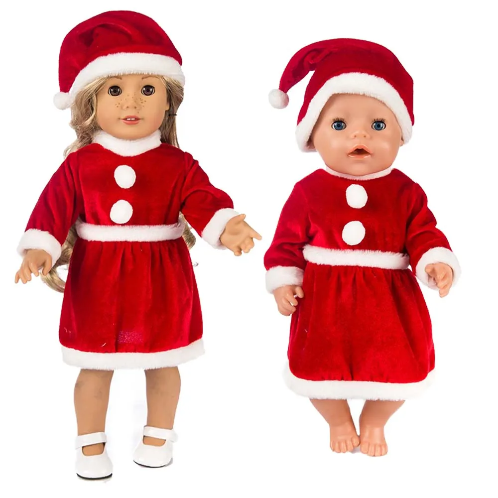 Синяя Рождественская Оригинальная одежда подходит для новорожденных 43 см кукла