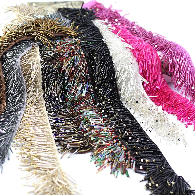 1yard tessel sequins beaded fringe trimmings for clothes bags beading appliques patch diy sewing accessories for curtain
1yard tessel sequins beaded fringe trimmings for clothes bags beading appliques patch diy sewing accessories for curtain