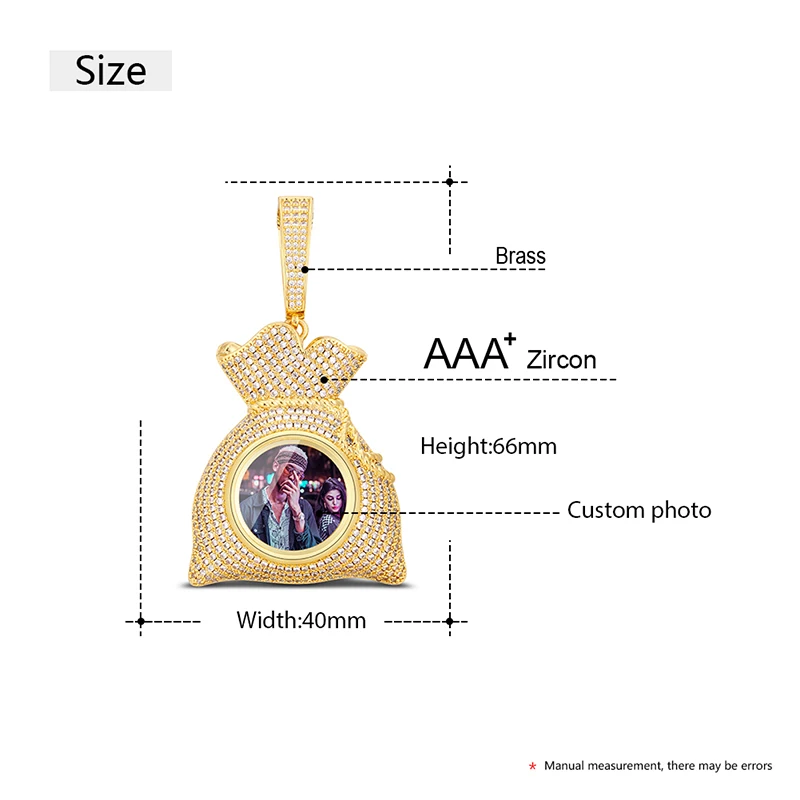 VIP CZP0436 Money Bag Custom Photo Pendant Necklace Ice Out Personality For Men's Hip Hop Jewelry Rap Style
VIP CZP0436 Money Bag Custom Photo Pendant Necklace Ice Out Personality For Men's Hip Hop Jewelry Rap Style