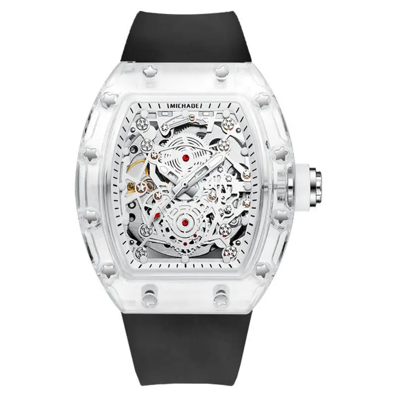 Ins Top Brand Super Automatic Mechanical Men's Watch Luminous Full Hollow Watch Wine barrel wirst watch Transparent sports watch
Ins Top Brand Super Automatic Mechanical Men's Watch Luminous Full Hollow Watch Wine barrel wirst watch Transparent sports watch