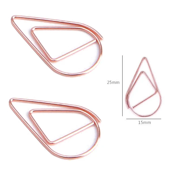 200 pcs Rose Gold Cute Paper Clips, Smooth Drop-Shaped Paper Clips for Office School Student(1 inch / 25mm)
200 pcs Rose Gold Cute Paper Clips, Smooth Drop-Shaped Paper Clips for Office School Student(1 inch / 25mm)