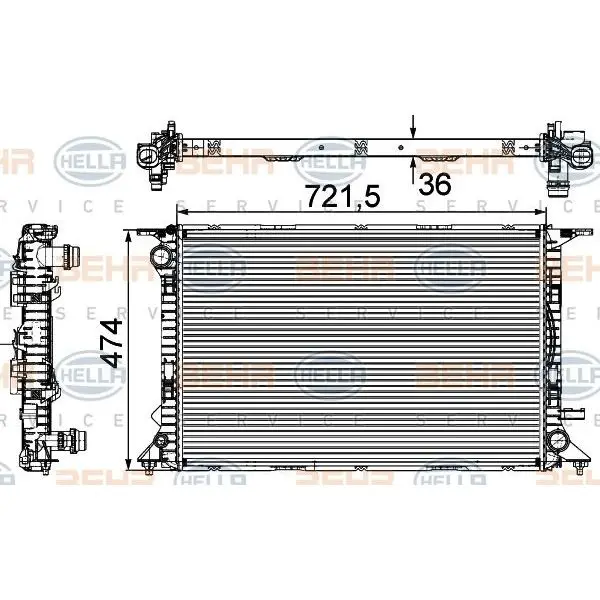 Радиатор Audi A4(B8) A5 A6(C7) A7 (3.2FSI 2.7 3.0TDI 06/08 )P 72|Диски колёсные| |
