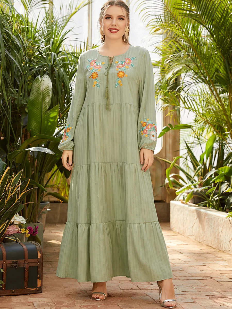 Muslim Fashion Hijab Dress Loose Causal Abaya Dubai Ethnic Embroidery Pleated Dresses for Women Jalabiya Moroccan Kaftan Robe
Muslim Fashion Hijab Dress Loose Causal Abaya Dubai Ethnic Embroidery Pleated Dresses for Women Jalabiya Moroccan Kaftan Robe