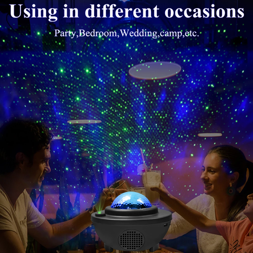 LED Laser Projector Light Starry Sky Water Waving Projection Lamp USB Bluetooth Music Player Remote Control Sound-Activated Lamp
LED Laser Projector Light Starry Sky Water Waving Projection Lamp USB Bluetooth Music Player Remote Control Sound-Activated Lamp