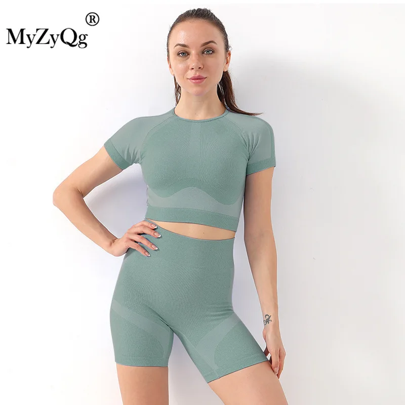 Women Two-piece Seamless Yoga Set Active Wear Sportswear Running Gym Fitness Sports T-shirts Cropped Top High Waist Hip Shorts
Women Two-piece Seamless Yoga Set Active Wear Sportswear Running Gym Fitness Sports T-shirts Cropped Top High Waist Hip Shorts