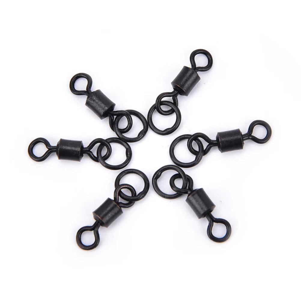 New 50pcs/lot Black Fishing Rolling Swivels With Ring Carp Rigs ice Fishing Swivel Connector Carp Fishing hooks tackle
New 50pcs/lot Black Fishing Rolling Swivels With Ring Carp Rigs ice Fishing Swivel Connector Carp Fishing hooks tackle