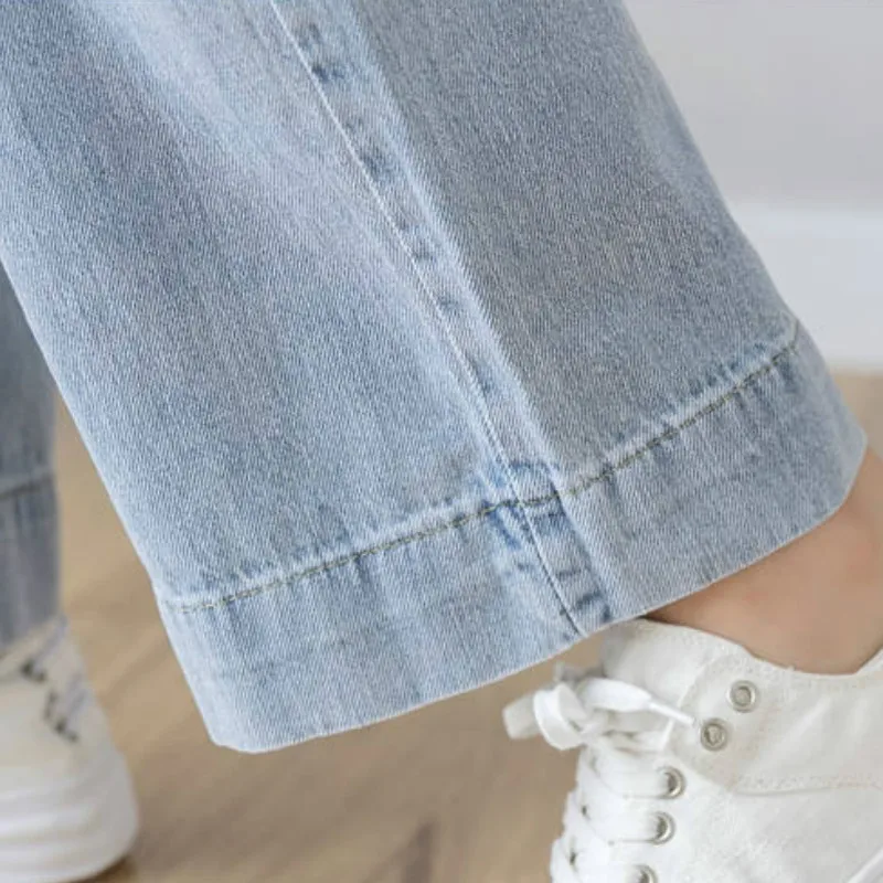 Jeans Women Denim Elastic Waist Wide Leg Trouser Loose Korean Style Elegant Student Girls Stretch Female Blue Large Size 2XL New
Jeans Women Denim Elastic Waist Wide Leg Trouser Loose Korean Style Elegant Student Girls Stretch Female Blue Large Size 2XL New