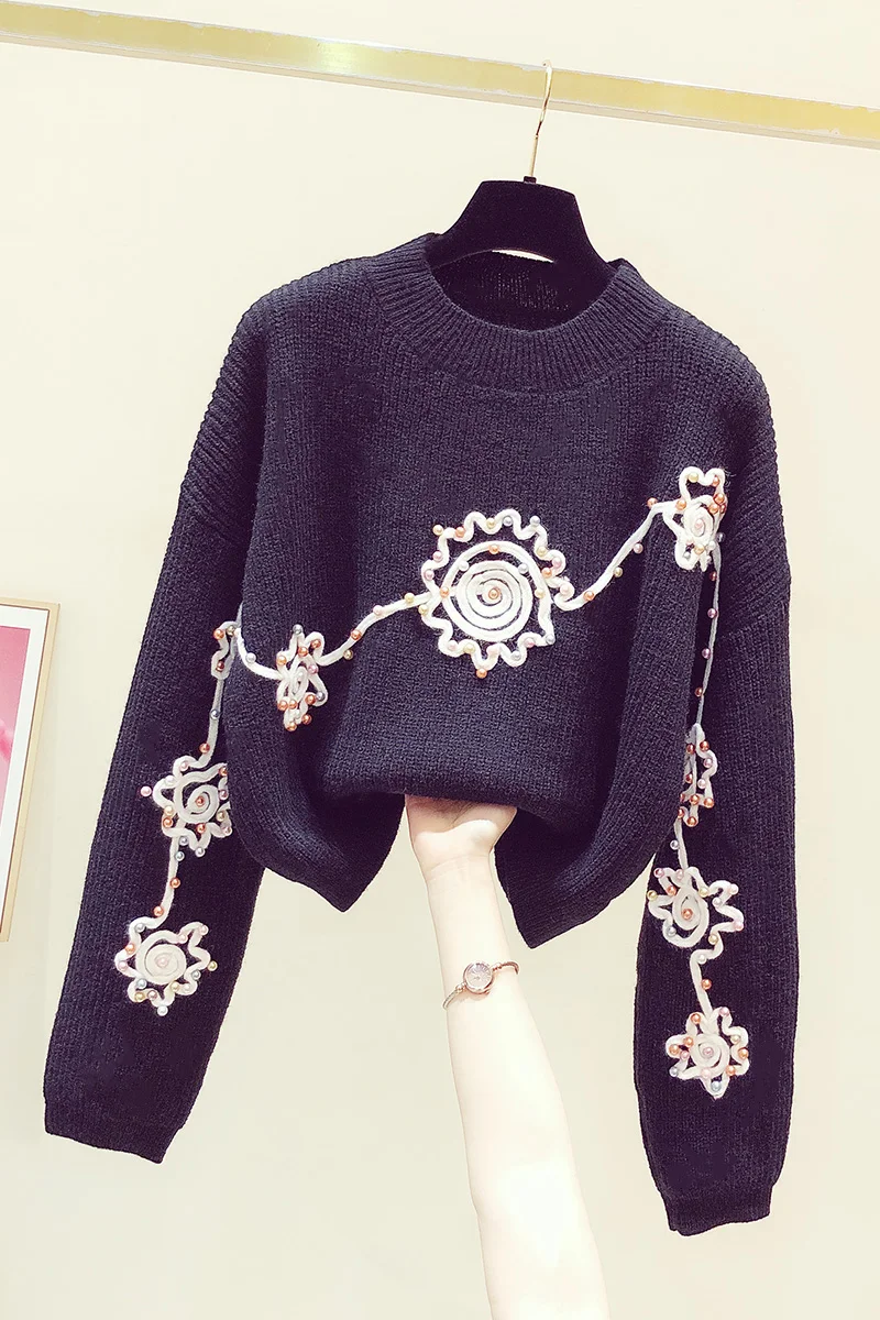2020 New Winter Clothes Heavy Industry Beaded Plate Flower Short Batwing Sleeve Knitted Sweater Women's Casual Slim Pullover Top
2020 New Winter Clothes Heavy Industry Beaded Plate Flower Short Batwing Sleeve Knitted Sweater Women's Casual Slim Pullover Top