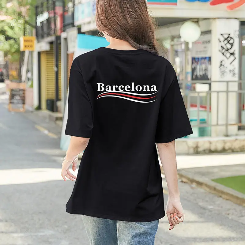 The new wave of letters printing round collar moisture breathable loose couple short-sleeved cotton T-shirt men and women
The new wave of letters printing round collar moisture breathable loose couple short-sleeved cotton T-shirt men and women