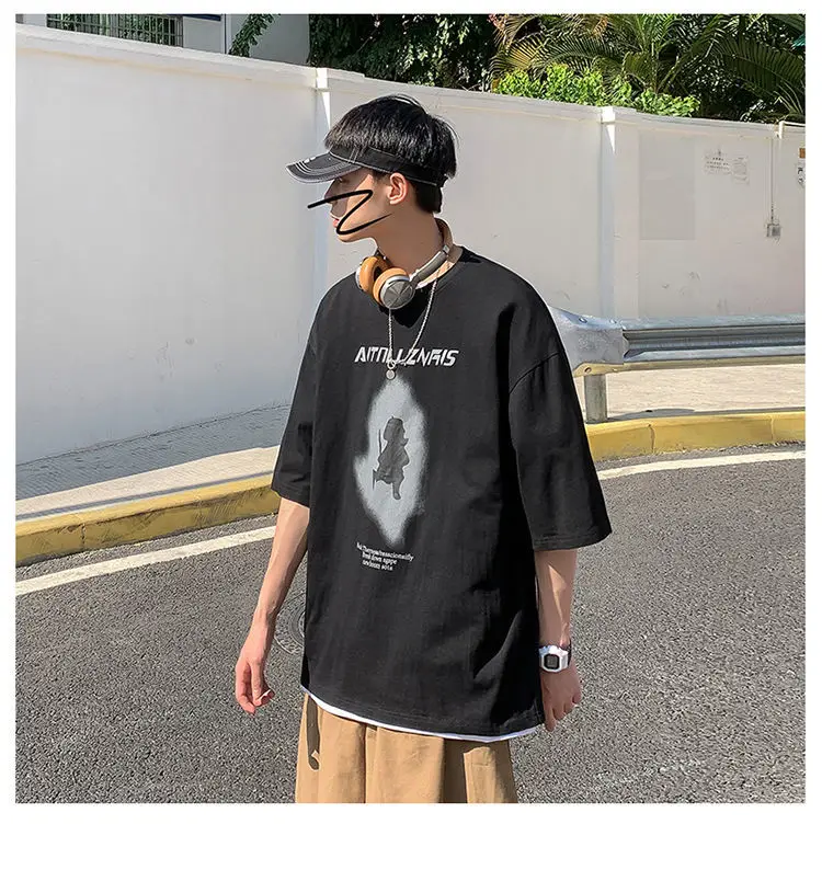 Short sleeve T shirt male 2021 new Hong Kong style versatile summer loose clothes male Korean trend T-shirt popular logo S-3XL
Short sleeve T shirt male 2021 new Hong Kong style versatile summer loose clothes male Korean trend T-shirt popular logo S-3XL