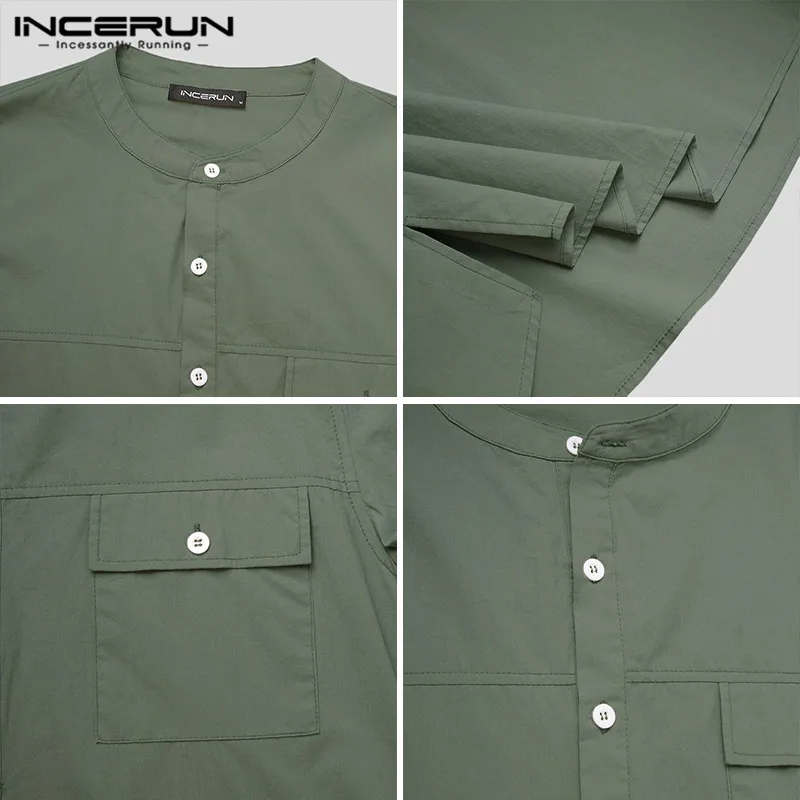 Vintage Solid Color Men Shirts INCERUN Short Sleeve Stand Collar Camisa Leisure Button Blouse Summer Man Cotton Breathable Tops
Vintage Solid Color Men Shirts INCERUN Short Sleeve Stand Collar Camisa Leisure Button Blouse Summer Man Cotton Breathable Tops