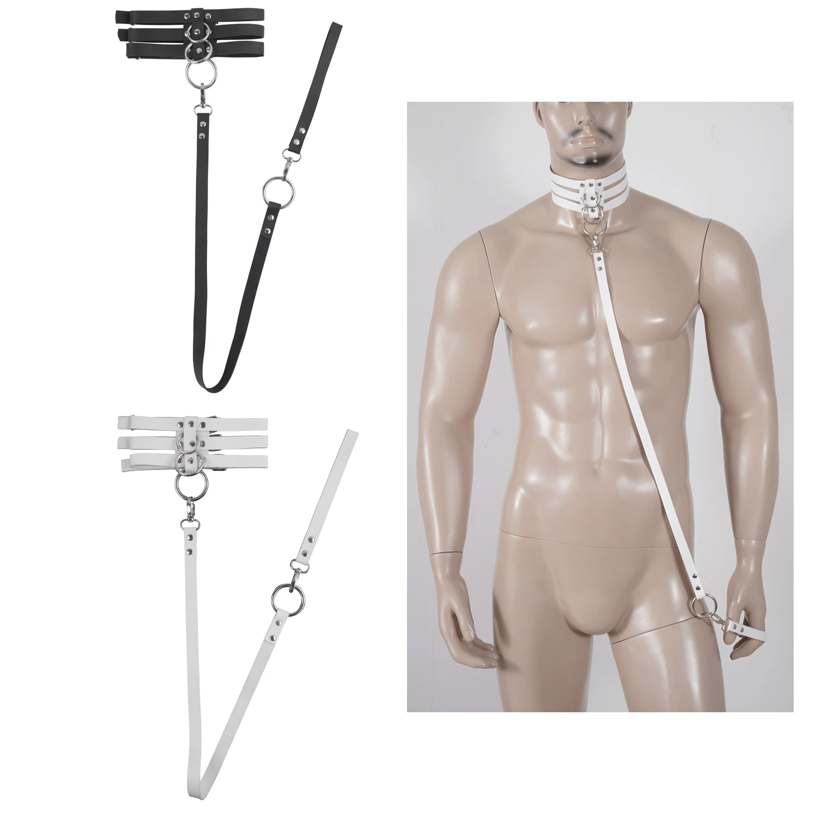 Женский кожаный ошейник с заклепками, в стиле панк 
Женский кожаный ошейник с заклепками, в стиле панк