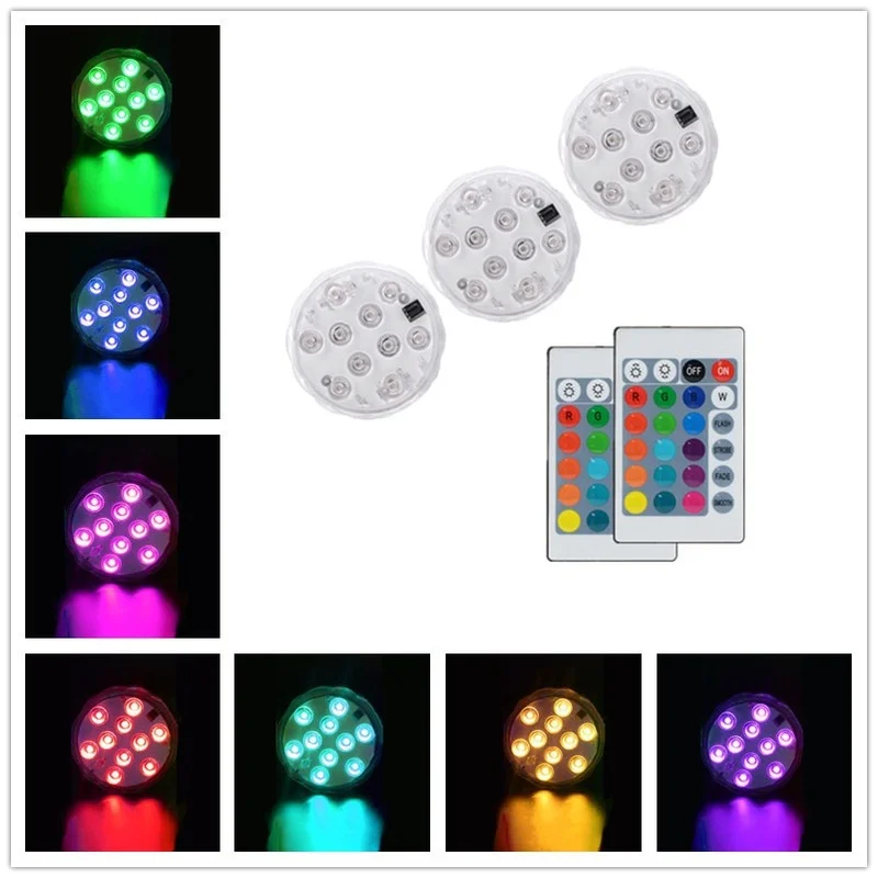 10 Led Remote Controlled RGB Submersible Light Battery Operated Underwater Night Lamp Outdoor Vase Bowl Garden Party Decoration
10 Led Remote Controlled RGB Submersible Light Battery Operated Underwater Night Lamp Outdoor Vase Bowl Garden Party Decoration