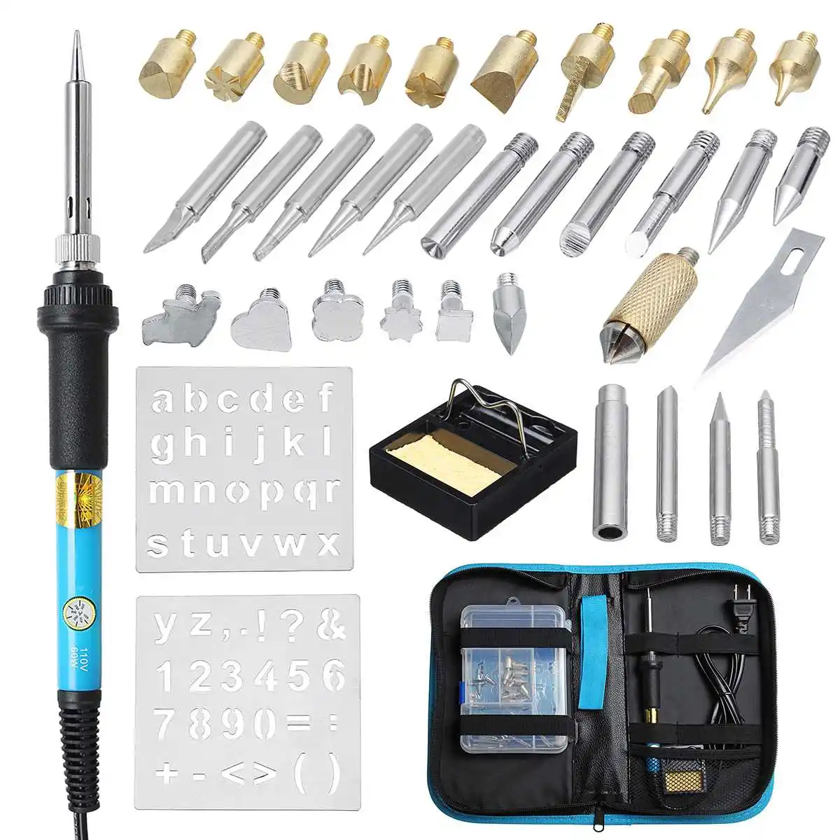 39PCS Soldering Iron 60W Adjustable Temperature Electric Solder Iron Rework Station Mini Handle Heat Pencil Welding Repair Tool
39PCS Soldering Iron 60W Adjustable Temperature Electric Solder Iron Rework Station Mini Handle Heat Pencil Welding Repair Tool