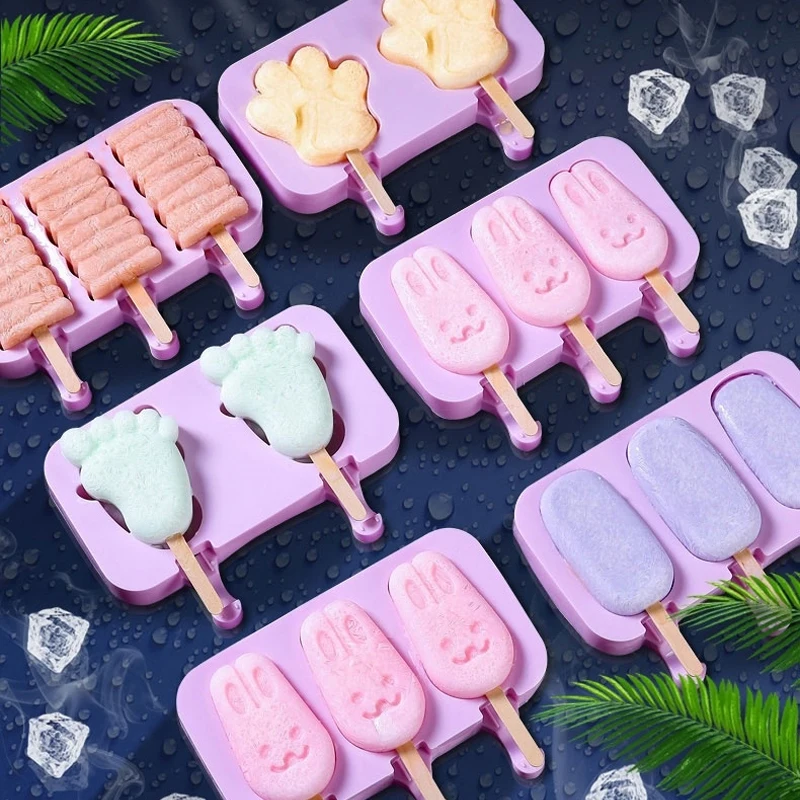 Silicone Ice Cream Mold Reusable Popsicle Molds DIY Homemade Cute Cartoon Ice Cream Popsicle Ice Pop Maker Mould
Silicone Ice Cream Mold Reusable Popsicle Molds DIY Homemade Cute Cartoon Ice Cream Popsicle Ice Pop Maker Mould