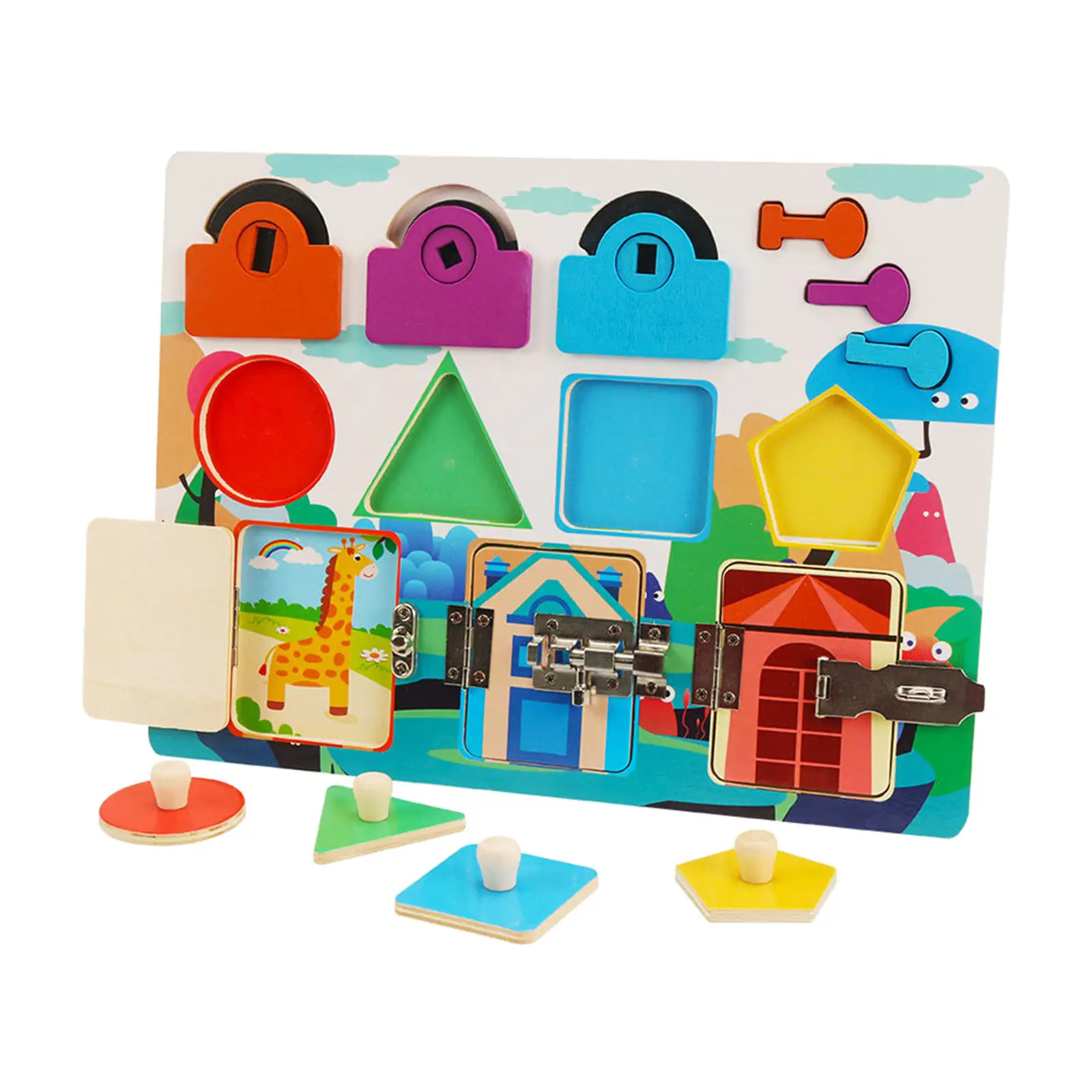 Kids Busy Board Montessori Toys Basic Skills Board Intelligence Development Toys Shape Matching Puzzle Toys
Kids Busy Board Montessori Toys Basic Skills Board Intelligence Development Toys Shape Matching Puzzle Toys
