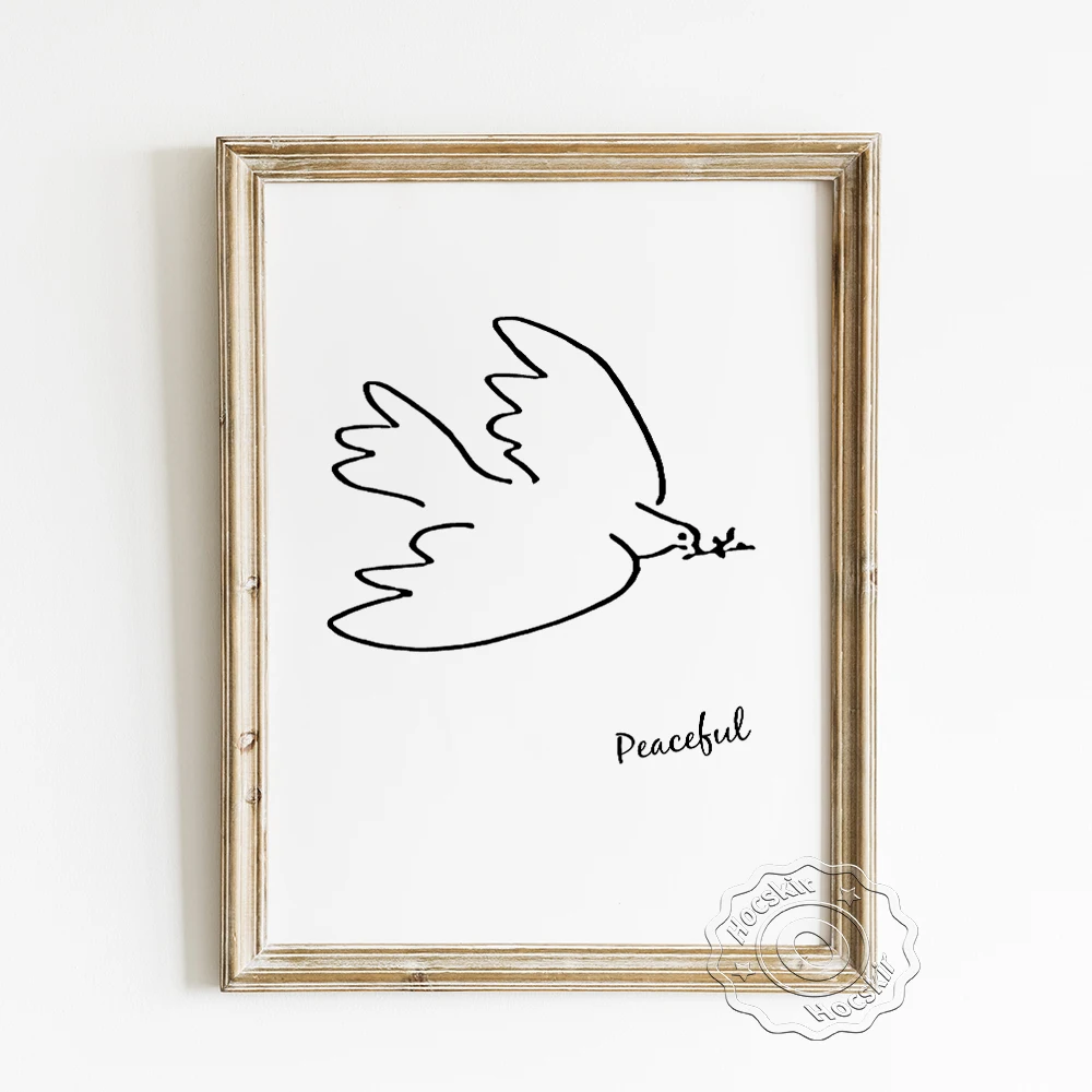Pablo Picasso Exhibition Minimalism Museum Prints Poster, Pigeon Sketch Wall Picture, Peace Dove Line Drawing Abstract Art Decor
Pablo Picasso Exhibition Minimalism Museum Prints Poster, Pigeon Sketch Wall Picture, Peace Dove Line Drawing Abstract Art Decor