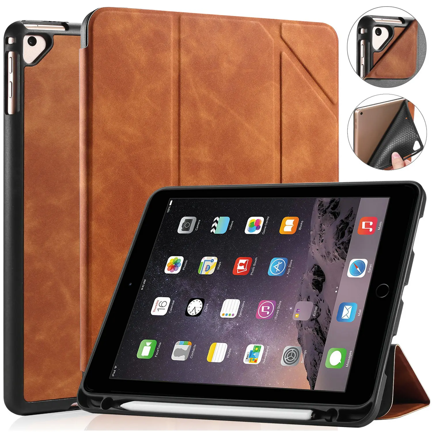 iPad Pro 9.7 iPad Air iPad Air2 iPad 5 2017 iPad 6 2018 9.7Inch Secure Magnetic Case Silky-Smooth Shockproof iPad Cover
iPad Pro 9.7 iPad Air iPad Air2 iPad 5 2017 iPad 6 2018 9.7Inch Secure Magnetic Case Silky-Smooth Shockproof iPad Cover