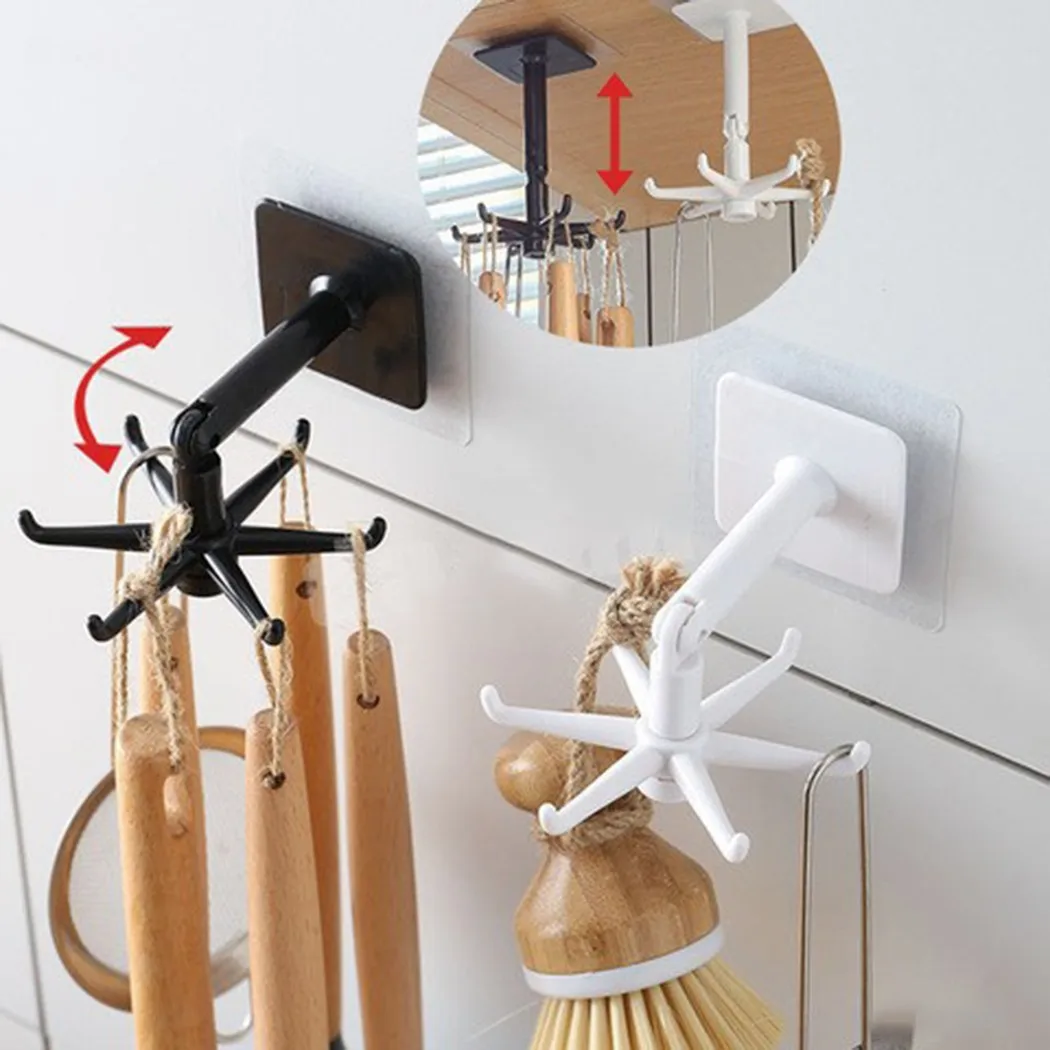 6 Hooks 360°Degrees Rotated Kitchen Hooks Self Adhesive Home Wall Door Hook Handbag Clothes Ties Bag Hanger Hanging Rack
6 Hooks 360°Degrees Rotated Kitchen Hooks Self Adhesive Home Wall Door Hook Handbag Clothes Ties Bag Hanger Hanging Rack