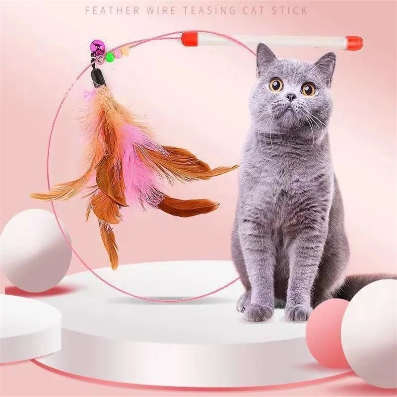 New Colorful Steel Wire Feather Funny Cat Stick Toys Interactive Kitten Pet with Bell Toy Supplies Fun Pet Toy Accessoriesplies
New Colorful Steel Wire Feather Funny Cat Stick Toys Interactive Kitten Pet with Bell Toy Supplies Fun Pet Toy Accessoriesplies