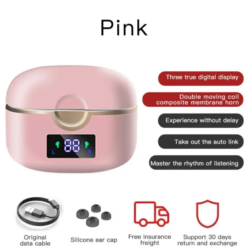 TWS Earbuds Bluetooth 5.1 In-ear Wireless Touch Earphone Bass Stereo Hifi Music Volume Control 4 Mics Headset For Phone
TWS Earbuds Bluetooth 5.1 In-ear Wireless Touch Earphone Bass Stereo Hifi Music Volume Control 4 Mics Headset For Phone
