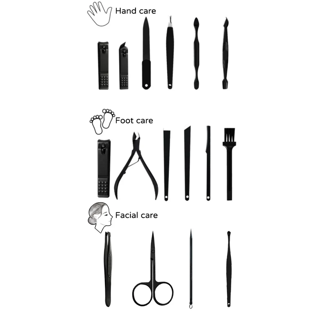 16pcs /set Professional Scissor Tweezer Nail Clipper Stainless Steel Manicure Set Nail Care Tool For Gift 
16pcs /set Professional Scissor Tweezer Nail Clipper Stainless Steel Manicure Set Nail Care Tool For Gift