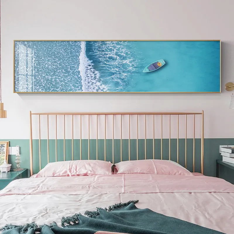 

Абстрактный современный пейзаж розовый пляж Морская стена искусство холст картина скандинавский плакат и принты картины для гостиной дома...