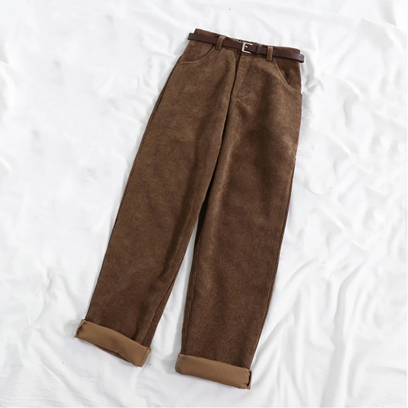 2021 New Women Spring Corduroy Pants High Waist Autumn Vintage Korean Wide Leg Pants With Belt Loose Trousers Streetwear
2021 New Women Spring Corduroy Pants High Waist Autumn Vintage Korean Wide Leg Pants With Belt Loose Trousers Streetwear