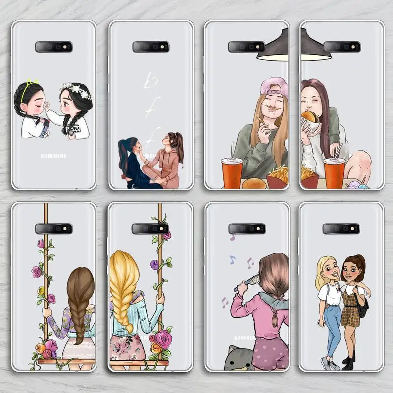 

Girls Bff Best Friends Forever Phone Case Transparent For Samsung Galaxy A71 A21s S8 S9 S10 plus note 20 ultra