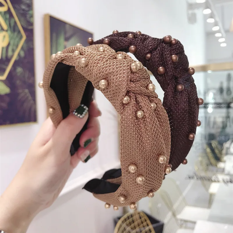 New fashion 6 colors Girls Headband Mesh Candy Pearls Hairband Handmade Hairband Women Middle Knot Turban Adult Hair Accessories
New fashion 6 colors Girls Headband Mesh Candy Pearls Hairband Handmade Hairband Women Middle Knot Turban Adult Hair Accessories