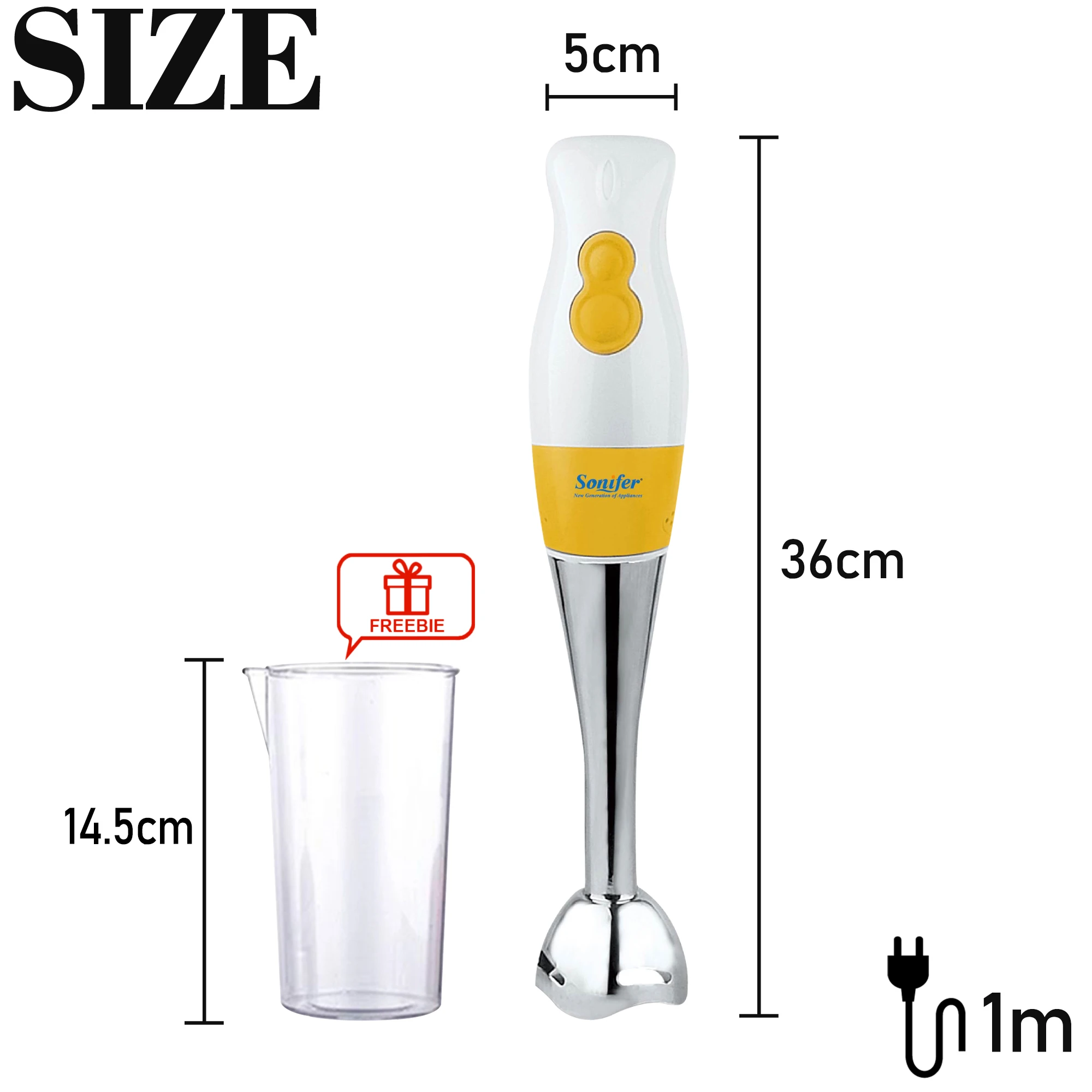 Blender Electric Food Mixer Kitchen Detachable Hand Blender Egg Beater Vegetable Stand Blend Stainless Steel Blade 220V Sonifer
Blender Electric Food Mixer Kitchen Detachable Hand Blender Egg Beater Vegetable Stand Blend Stainless Steel Blade 220V Sonifer