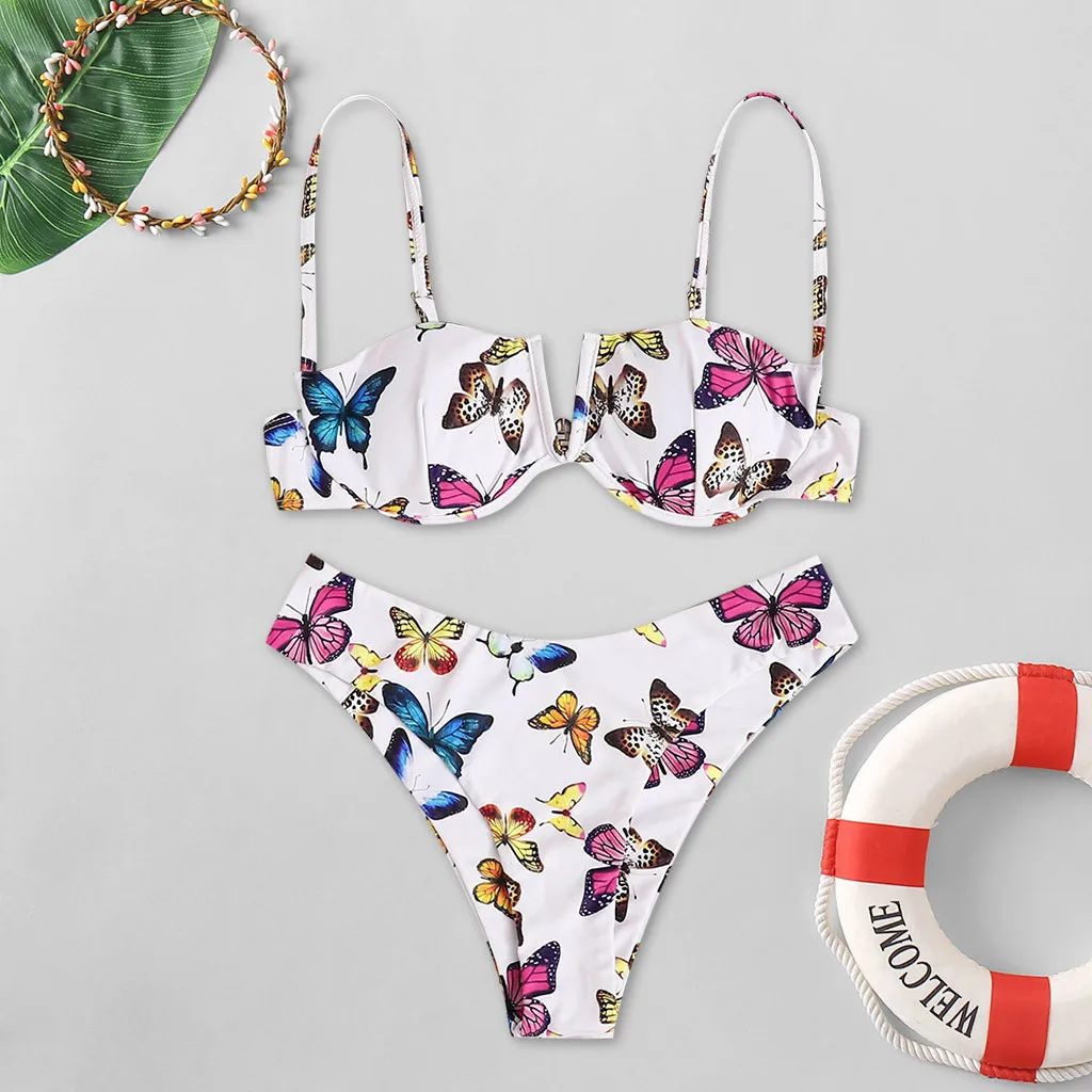 Butterfly Print Bikinis Set Women High Waist Two Piece Push-up Padded Bra Swimsuits Bathing Suit Sexy Beachwear Biqiuni 2021
Butterfly Print Bikinis Set Women High Waist Two Piece Push-up Padded Bra Swimsuits Bathing Suit Sexy Beachwear Biqiuni 2021