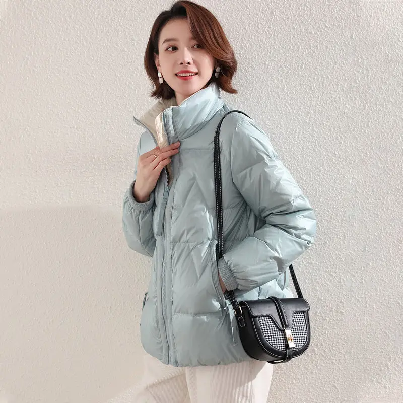 Autumn Winter Women Stand Collar Down Coat Ultra Light 90% White Duck Down Jacket Warm Zipper Thick Windproof Parkas X434
Autumn Winter Women Stand Collar Down Coat Ultra Light 90% White Duck Down Jacket Warm Zipper Thick Windproof Parkas X434