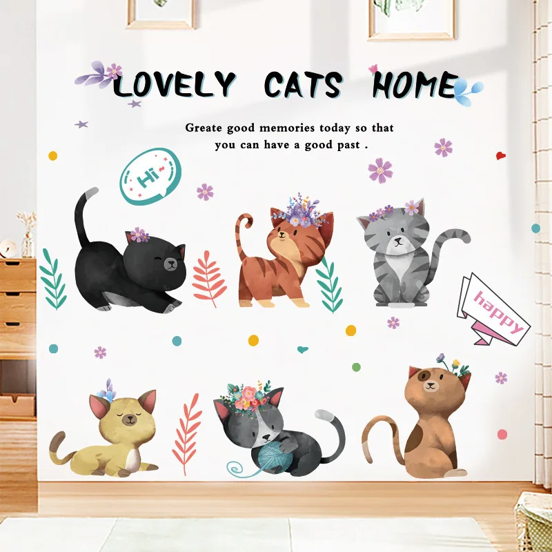 Cartoon Cute Cat Wall Stickers for Kids Bedroom Living Room Wall Decoration Porch Cabinet Stickers Waist Line Wallpaper
Cartoon Cute Cat Wall Stickers for Kids Bedroom Living Room Wall Decoration Porch Cabinet Stickers Waist Line Wallpaper