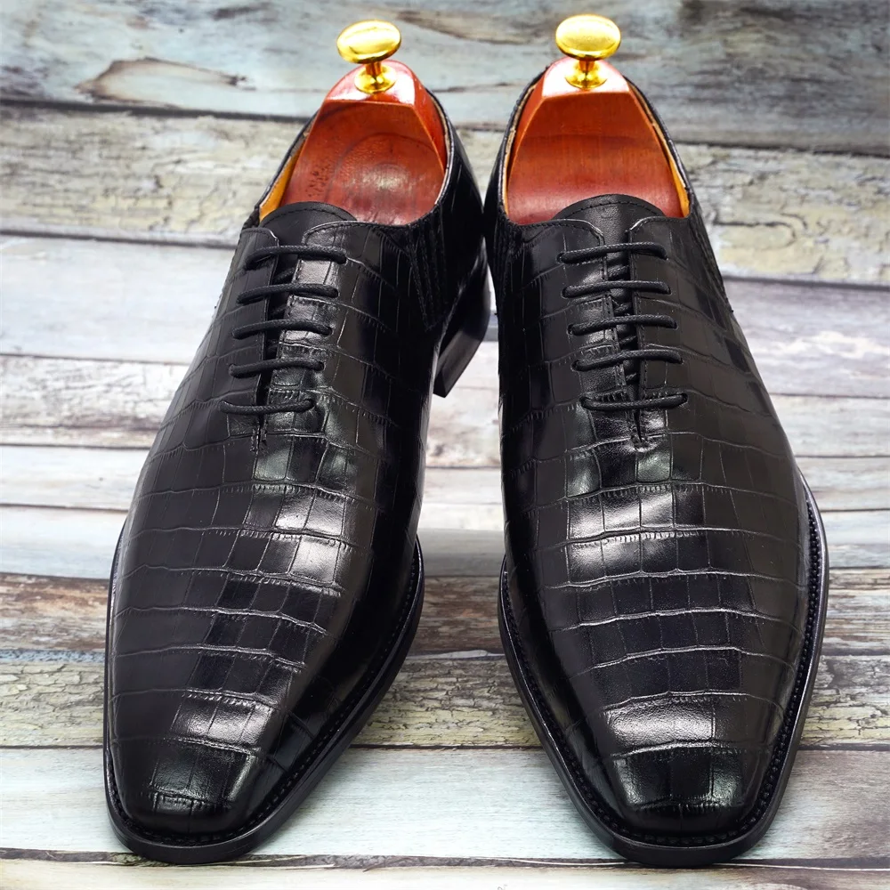 Luxury Mens Oxford Dress Shoes Genuine Leather Alligator Print Men's Shoes Handmade Lace Up Whole Cut Formal Wedding Suit Shoes
Luxury Mens Oxford Dress Shoes Genuine Leather Alligator Print Men's Shoes Handmade Lace Up Whole Cut Formal Wedding Suit Shoes