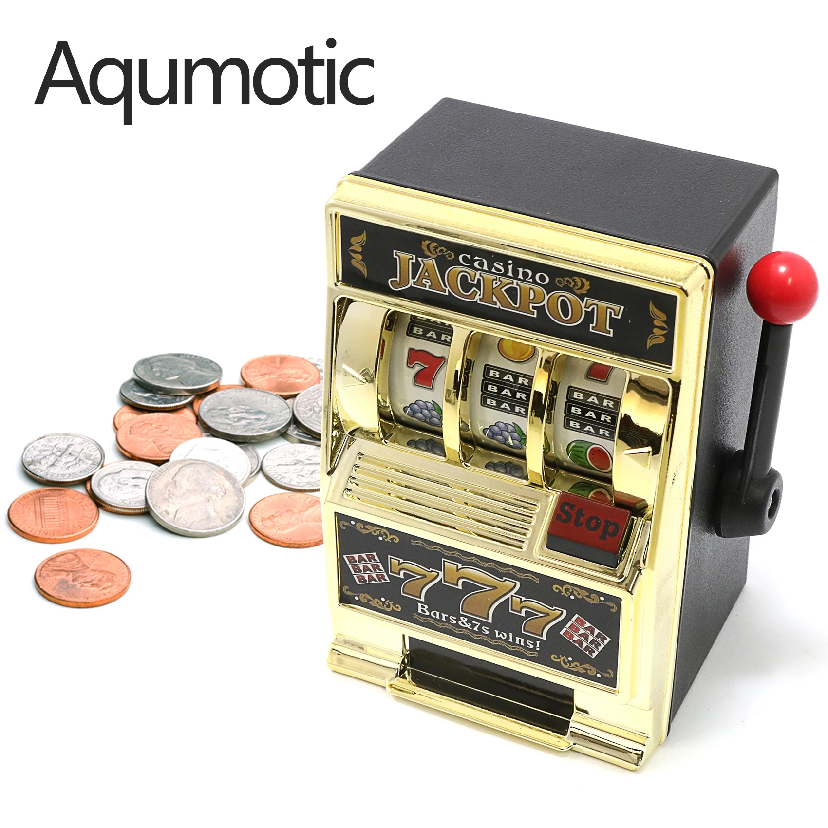 Aqumotic 13.5cm Slot Machine Money Safe Box Play Game Coin Piggy Bank Fun Toy No Music No Lights Lucky Machines Party Tools
Aqumotic 13.5cm Slot Machine Money Safe Box Play Game Coin Piggy Bank Fun Toy No Music No Lights Lucky Machines Party Tools