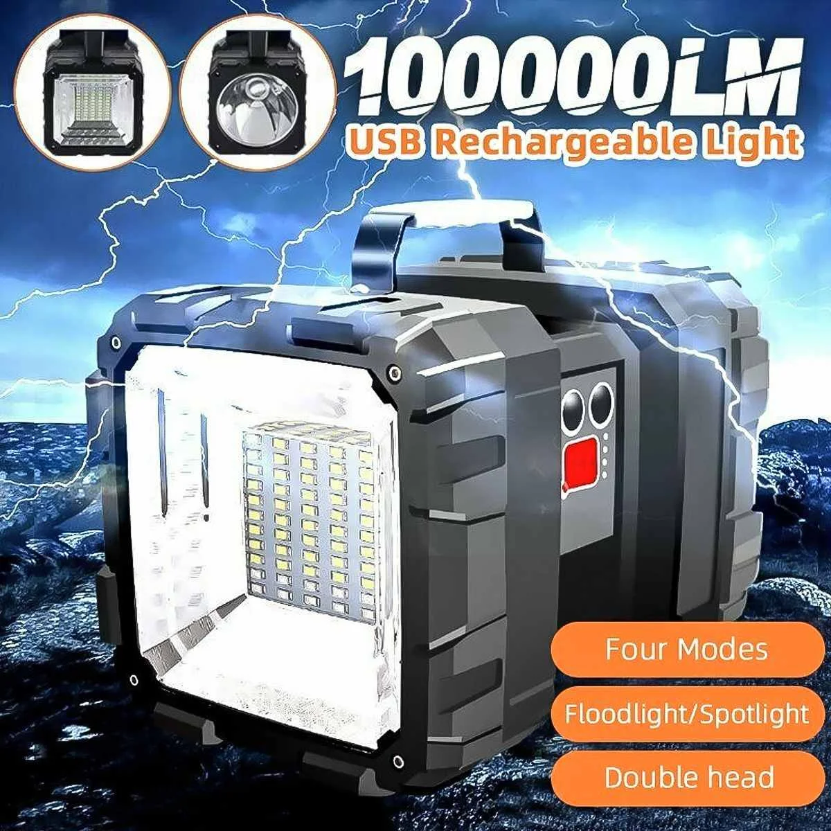 XHP70.2 Super Bright LED Waterproof Rechargeable Double Head Searchlight Handheld Flashlight Work Light Spotlight Floodling 60W
XHP70.2 Super Bright LED Waterproof Rechargeable Double Head Searchlight Handheld Flashlight Work Light Spotlight Floodling 60W