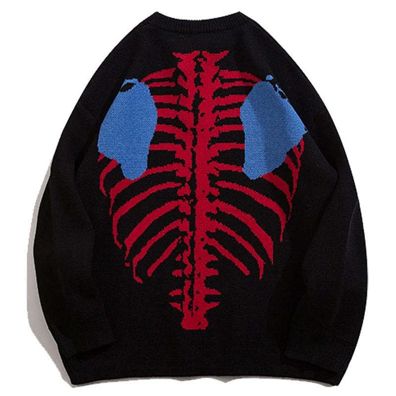 Oversized Knitted Sweater Pullovers Men Winter Couple Harajuku Sweater Men Casual Japanese Skeleton Graphic Streetwear Women Top
Oversized Knitted Sweater Pullovers Men Winter Couple Harajuku Sweater Men Casual Japanese Skeleton Graphic Streetwear Women Top