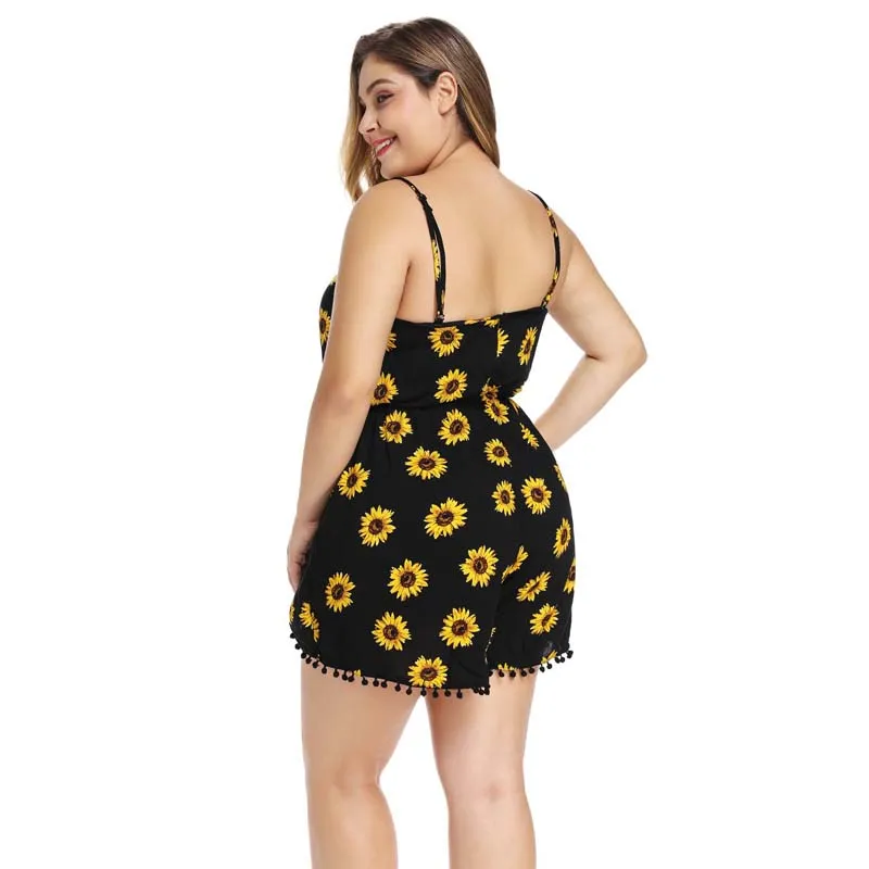 2021 Summer Oversized Playsuit Women Short Jumpsuit Ladies Flower Plus Size Rompers Jumpsuit For Women 3XL 4XL
2021 Summer Oversized Playsuit Women Short Jumpsuit Ladies Flower Plus Size Rompers Jumpsuit For Women 3XL 4XL