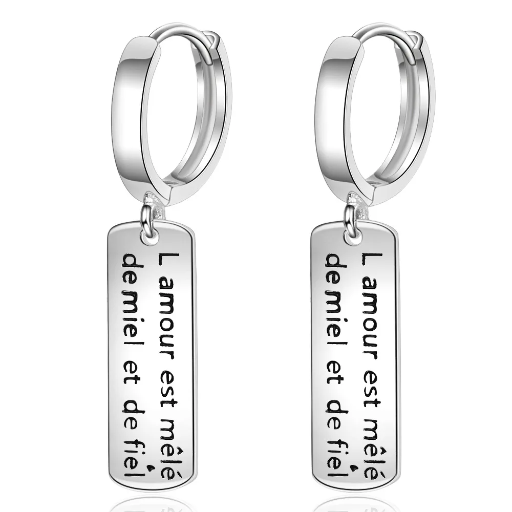 Real 925 Sterling Silver Lucky Letter Alphabet Tag Piercing Earrings for Women Fashion Long Studs Earrings Jewelry oorbellen
Real 925 Sterling Silver Lucky Letter Alphabet Tag Piercing Earrings for Women Fashion Long Studs Earrings Jewelry oorbellen