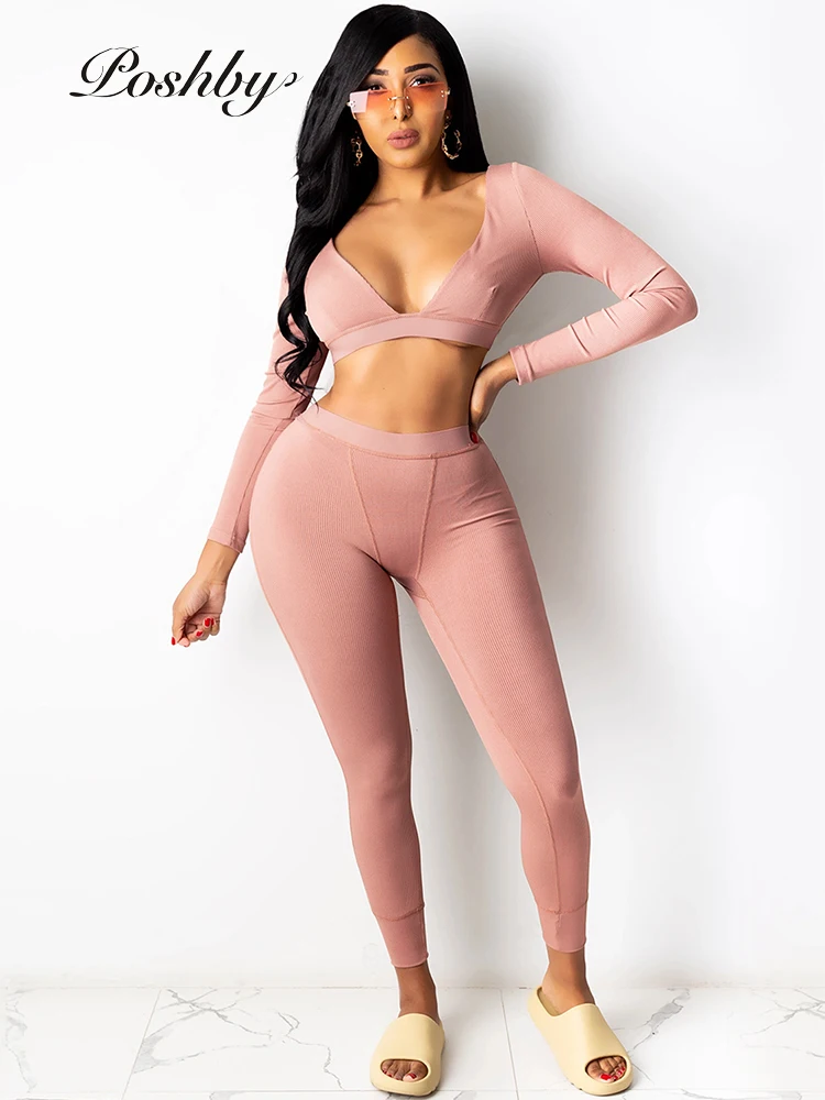 Poshby Ribbed Women Backless Long Sleeve Deep V Neck Crop Top Skinny Pencil Pants Autumn Winter 2 Two Piece Set Street Tracksuit
Poshby Ribbed Women Backless Long Sleeve Deep V Neck Crop Top Skinny Pencil Pants Autumn Winter 2 Two Piece Set Street Tracksuit