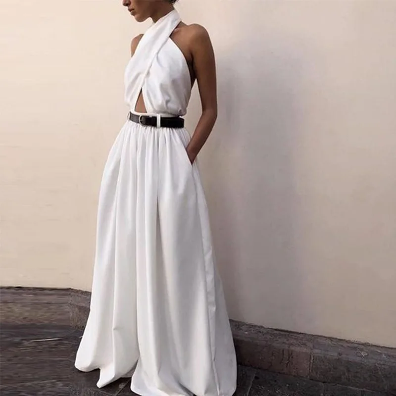 Halter Wide Leg Sexy Bodycon Summer Jumpsuit Women Overalls Backless White Skinny Rompers Womens Jumpsuit Female Long Pants
Halter Wide Leg Sexy Bodycon Summer Jumpsuit Women Overalls Backless White Skinny Rompers Womens Jumpsuit Female Long Pants